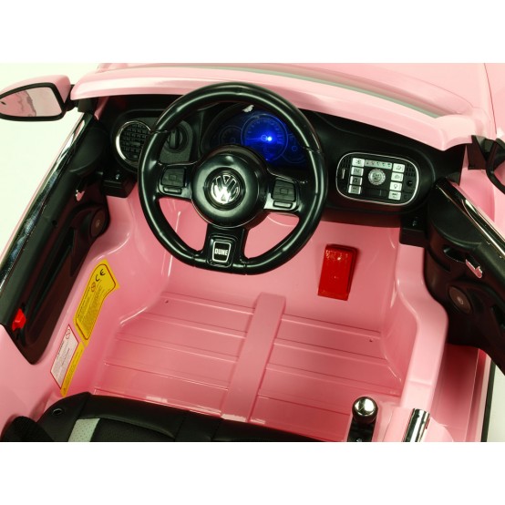 Volkswagen Beetle Dune s 2.4G DO, FM rádio, bluetooth a čalouněná sedačka, růžové lakování